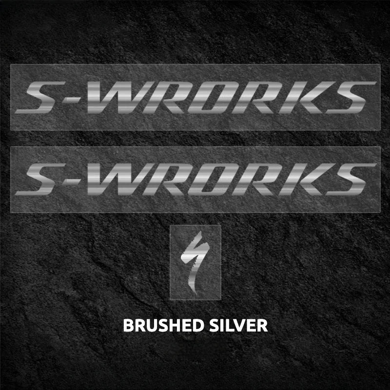 S-PARTS Specialized S-Works Tarmac SL8 Frame Logo Cover Decal Brushed Silver