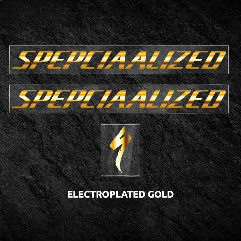 S-PARTS Specialized Tarmac SL8 Pro / Expert Frame Logo Cover Decal Chrome Gold 44-49-52-54-56-58-61（