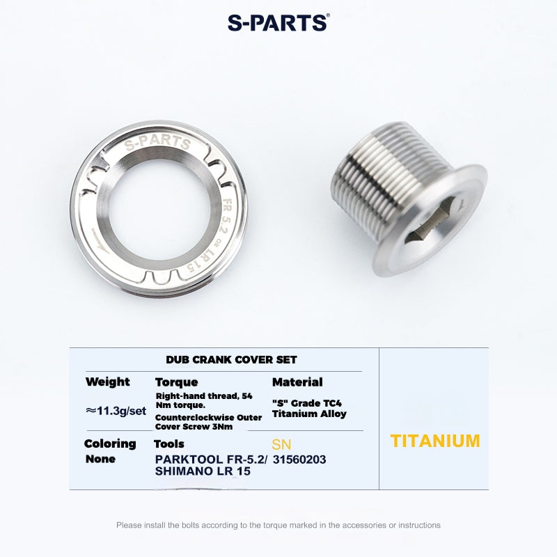 S-PARTS SRAM DUB Titanium Crank Cover for Quarq / RED / Force SRAM Cranks