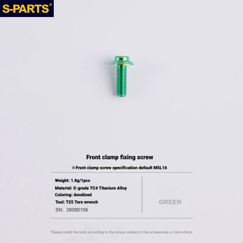 S-PARTS SRAM RED / Force / Rival 12-Speed AXS Titanium Disc Brake Screw Set Green