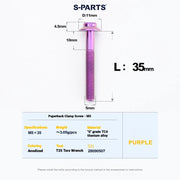 S-PARTS SRAM RED / Force / Rival 12-Speed AXS Titanium Disc Brake Screw Set Purple