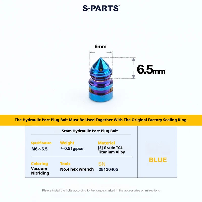 S-PARTS SRAM RED / Force / Rival 12-Speed AXS Titanium Disc Brake Screw Set Blue