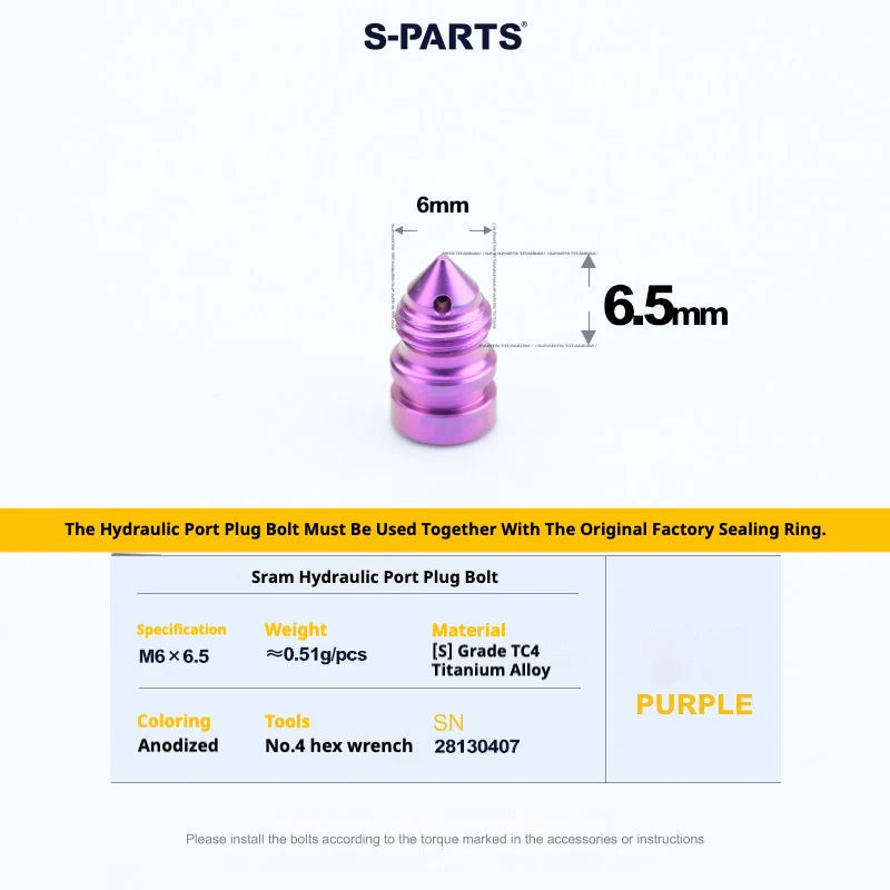S-PARTS SRAM RED / Force / Rival 12-Speed AXS Titanium Disc Brake Screw Set Purple