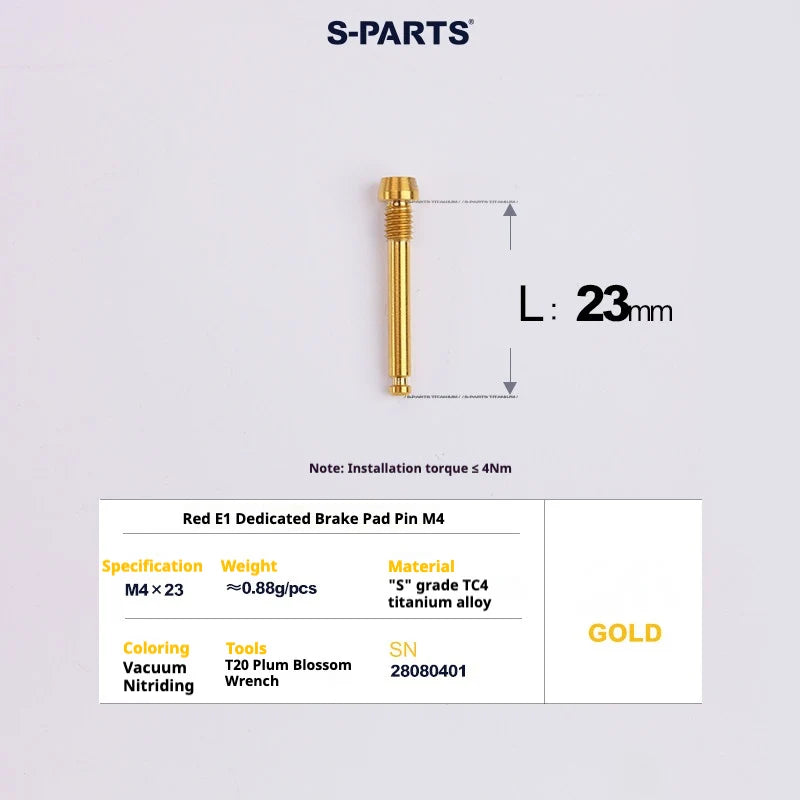 S-PARTS SRAM RED / Force / Rival 12-Speed AXS Titanium Disc Brake Screw Set Gold