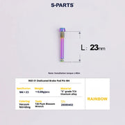 S-PARTS SRAM RED / Force / Rival 12-Speed AXS Titanium Disc Brake Screw Set Rainbow