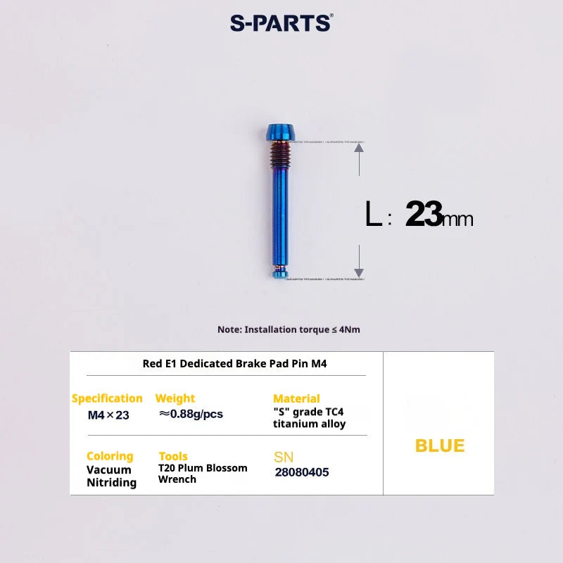 S-PARTS SRAM RED / Force / Rival 12-Speed AXS Titanium Disc Brake Screw Set Blue