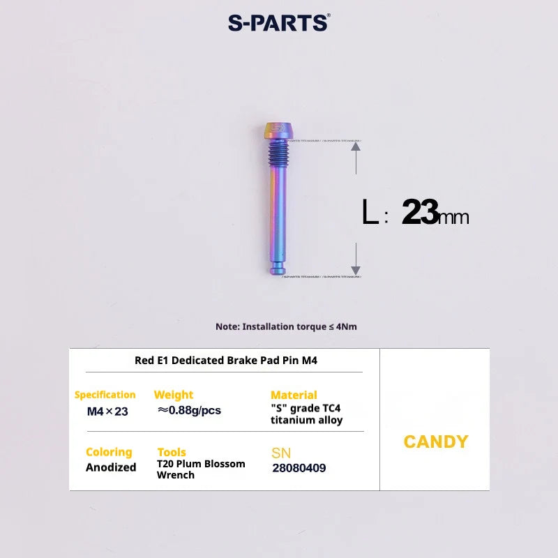 S-PARTS SRAM RED / Force / Rival 12-Speed AXS Titanium Disc Brake Screw Set Candy