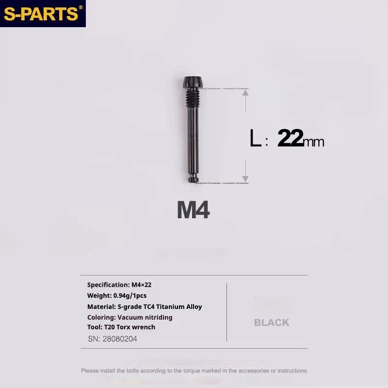 S-PARTS SRAM RED / Force / Rival 12-Speed AXS Titanium Disc Brake Screw Set Black