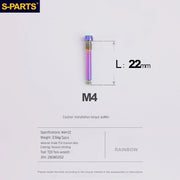 S-PARTS SRAM RED / Force / Rival 12-Speed AXS Titanium Disc Brake Screw Set Rainbow