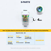 S-PARTS SRAM RED / Force / Rival 12-Speed AXS Titanium Disc Brake Screw Set Rainbow
