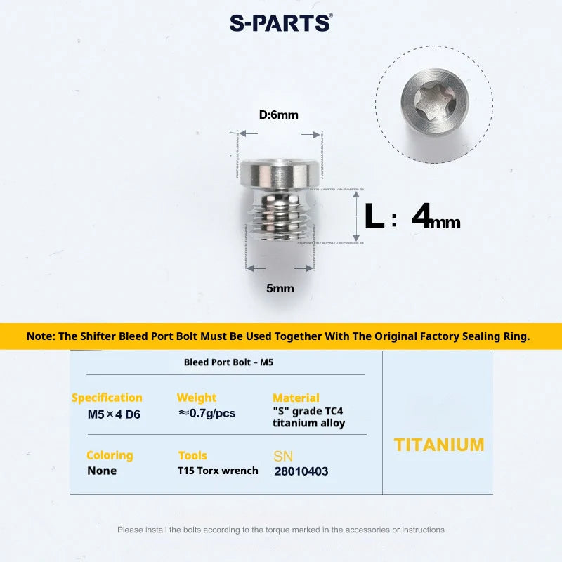 S-PARTS SRAM RED / Force / Rival 12-Speed AXS Titanium Disc Brake Screw Set