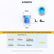 S-PARTS SRAM RED / Force / Rival 12-Speed AXS Titanium Disc Brake Screw Set Indigo