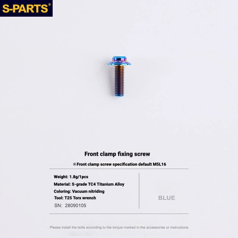 S-PARTS SRAM RED / Force / Rival 12-Speed AXS Titanium Disc Brake Screw Set Blue