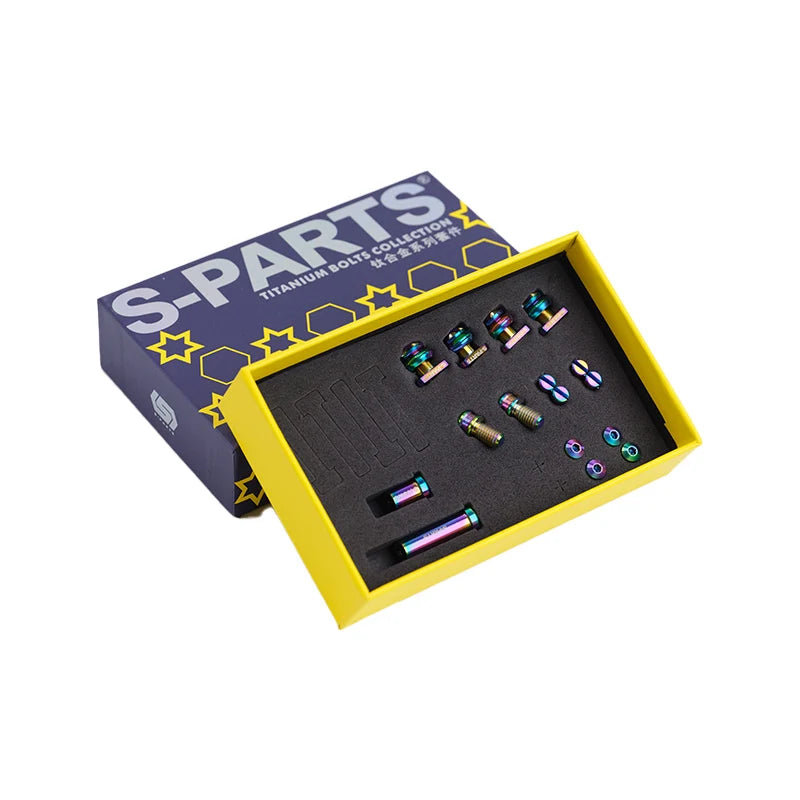 S-PARTS SRAM Titanium C-Clamp Screw Set SRAM RED Specific Rainbow