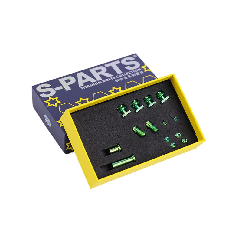 S-PARTS SRAM Titanium C-Clamp Screw Set Universal SRAM Green