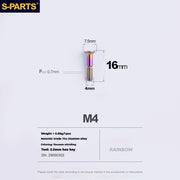 S-PARTS Stan titanium alloy guide wheel screws SRAM UT DA XT XTR Titanium Rear Derailleur Jockey Wheel Pulley Screw for