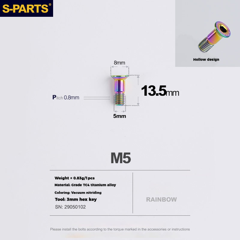 S-PARTS Stan titanium alloy guide wheel screws SRAM UT DA XT XTR Titanium Rear Derailleur Jockey Wheel Pulley Screw for