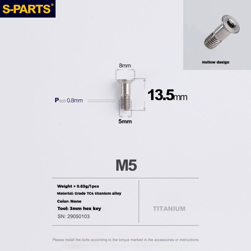 S-PARTS Stan titanium alloy guide wheel screws SRAM UT DA XT XTR Titanium Rear Derailleur Jockey Wheel Pulley Screw for