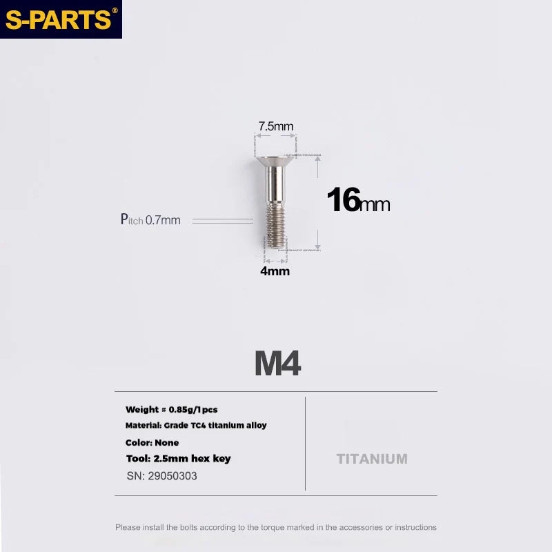 S-PARTS Stan titanium alloy guide wheel screws SRAM UT DA XT XTR Titanium Rear Derailleur Jockey Wheel Pulley Screw for