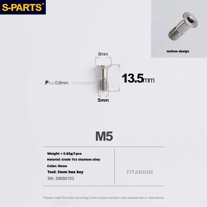 S-PARTS Stan titanium alloy guide wheel screws SRAM UT DA XT XTR Titanium Rear Derailleur Jockey Wheel Pulley Screw for