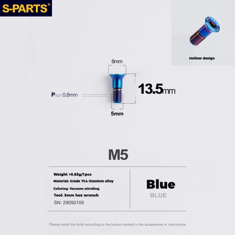 S-PARTS Stan titanium alloy guide wheel screws SRAM UT DA XT XTR Titanium Rear Derailleur Jockey Wheel Pulley Screw for