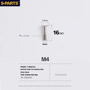 S-PARTS Stan titanium alloy guide wheel screws SRAM UT DA XT XTR Titanium Rear Derailleur Jockey Wheel Pulley Screw for