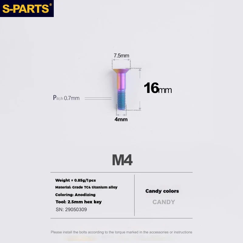 S-PARTS Stan titanium alloy guide wheel screws SRAM UT DA XT XTR Titanium Rear Derailleur Jockey Wheel Pulley Screw for