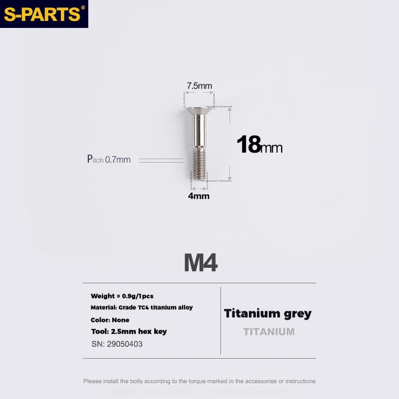 S-PARTS Stan titanium alloy guide wheel screws SRAM UT DA XT XTR Titanium Rear Derailleur Jockey Wheel Pulley Screw for