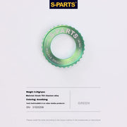 S-PARTS TC4 Titanium Center Lock Disc Rotor Lockring No internal splines Green