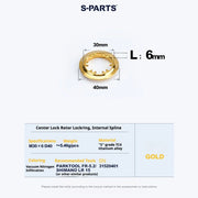 S-PARTS TC4 Titanium Center Lock Disc Rotor Lockring internal splines Gold