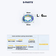 S-PARTS TC4 Titanium Center Lock Disc Rotor Lockring internal splines Rainbow