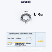 S-PARTS TC4 Titanium Center Lock Disc Rotor Lockring internal splines Black