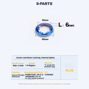 S-PARTS TC4 Titanium Center Lock Disc Rotor Lockring internal splines Blue