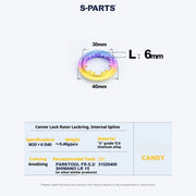 S-PARTS TC4 Titanium Center Lock Disc Rotor Lockring internal splines Candy