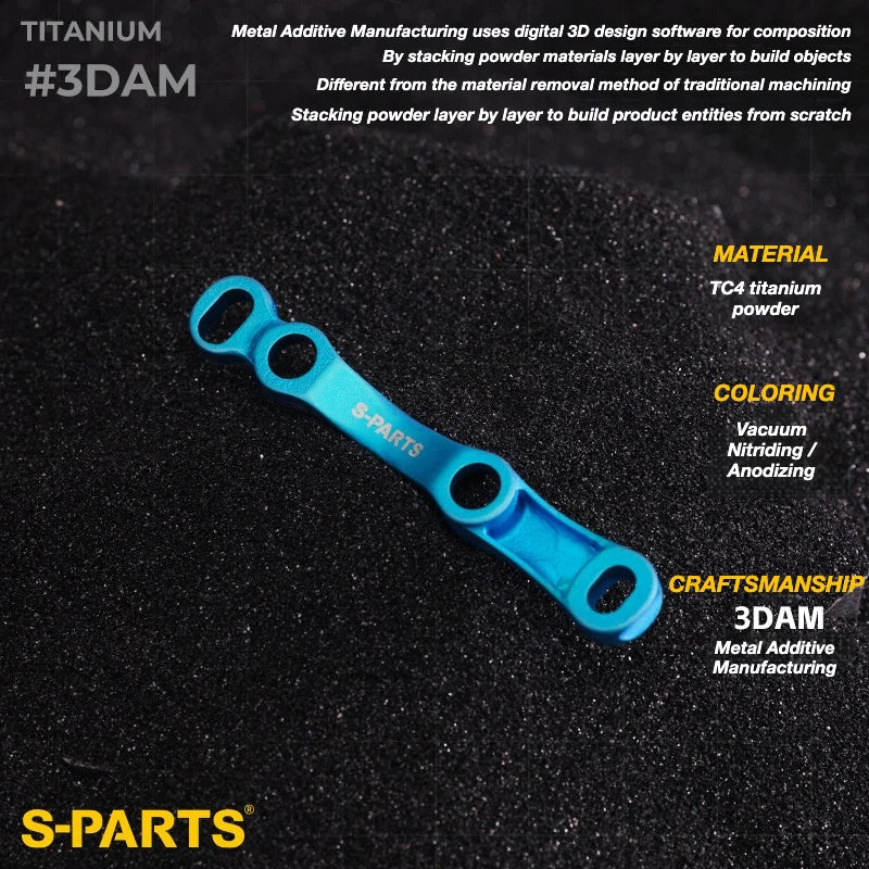 S-PARTS Titanium 3D Printed Flat Mount Front Brake Adapter for Shimano R8170 Road Disc Brakes