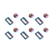 S-PARTS Titanium Alloy Cleat Screw Set for Shimano Road Bike Cleats — Rainbow