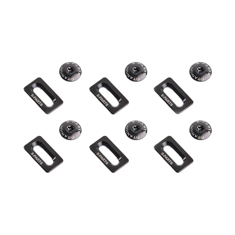 S-PARTS Titanium Alloy Cleat Screw Set for Shimano Road Bike Cleats — Black