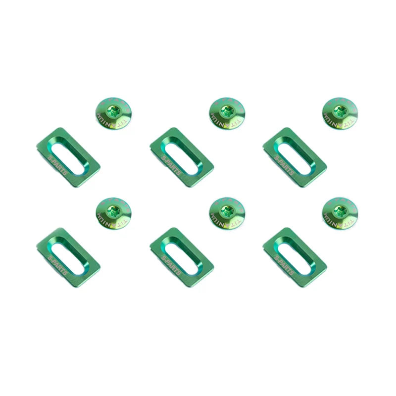 S-PARTS Titanium Alloy Cleat Screw Set for Shimano Road Bike Cleats — Green