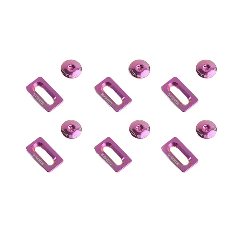 S-PARTS Titanium Alloy Cleat Screw Set for Shimano Road Bike Cleats — Purple
