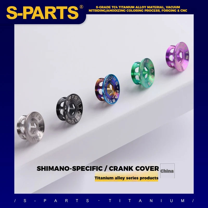 S-PARTS Titanium Alloy Crank Bolts and Covers for Shimano Series