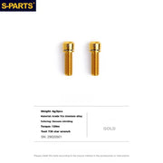 S-PARTS Titanium Alloy Crank Bolts and Covers for Shimano Series — Shimano Universal Crank Bolts (Pair) / Gold
