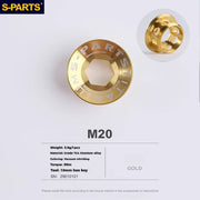 S-PARTS Titanium Alloy Crank Bolts and Covers for Shimano Series — Shimano Universal Crank Cover（1pcs） / Gold