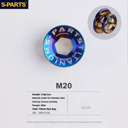 S-PARTS Titanium Alloy Crank Bolts and Covers for Shimano Series — Shimano Universal Crank Cover（1pcs） / Blue