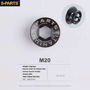 S-PARTS Titanium Alloy Crank Bolts and Covers for Shimano Series — Shimano Universal Crank Cover（1pcs） / Black
