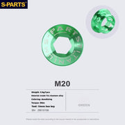 S-PARTS Titanium Alloy Crank Bolts and Covers for Shimano Series — Shimano Universal Crank Cover（1pcs） / Green