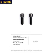 S-PARTS Titanium Alloy Crank Bolts and Covers for Shimano Series — Shimano Universal Crank Bolts (Pair) / Black