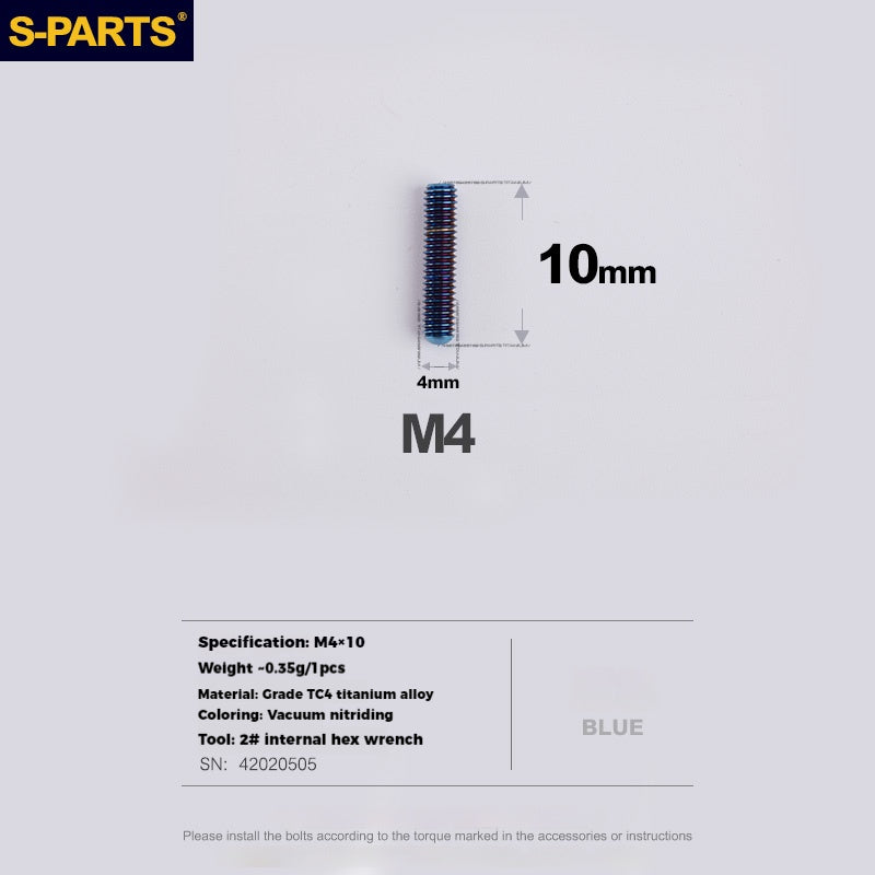 S-PARTS Titanium Alloy Front / Rear Derailleur Limit & Tension Adjustment Fine-Tuning Screws