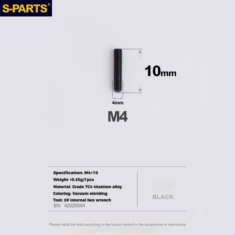S-PARTS Titanium Alloy Front / Rear Derailleur Limit & Tension Adjustment Fine-Tuning Screws