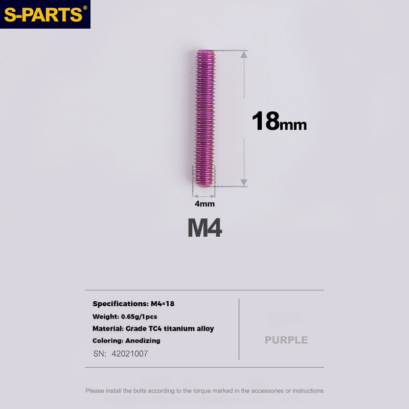 S-PARTS Titanium Alloy Front / Rear Derailleur Limit & Tension Adjustment Fine-Tuning Screws