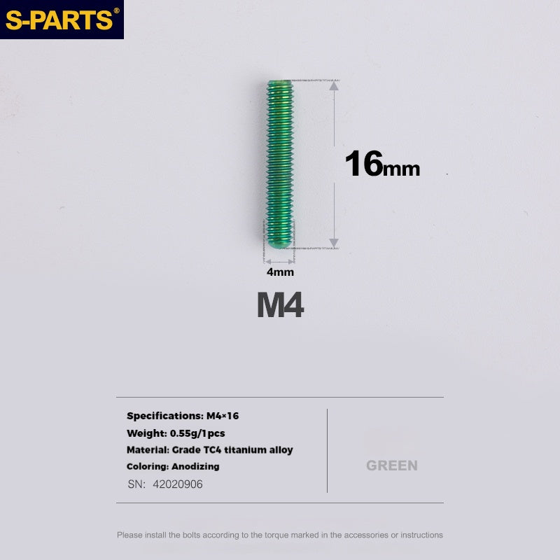 S-PARTS Titanium Alloy Front / Rear Derailleur Limit & Tension Adjustment Fine-Tuning Screws